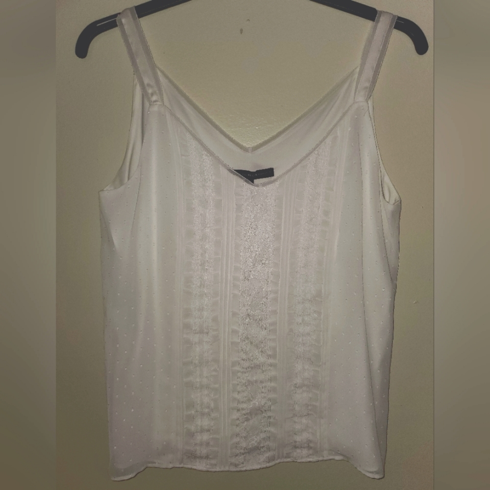 White House Black Market white Medium tank with lace detail